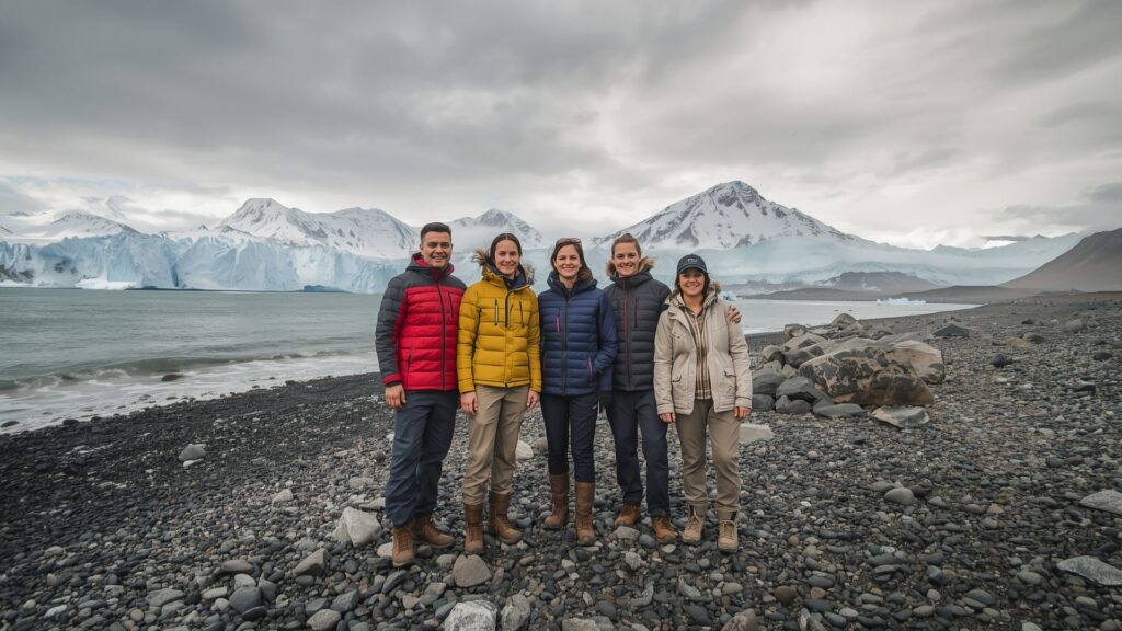 The Forever Young Club adventurer Jerry Ahern stands on Elephant Island where Shackleton's crew waited for rescue