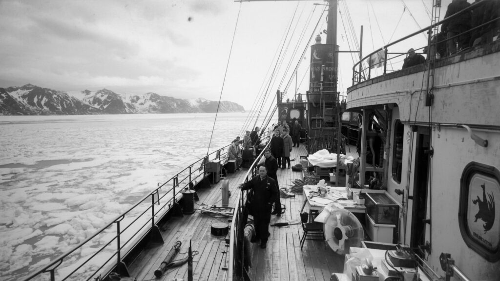 Royal research ship Shackleton that carried Fergus O'Gorman to Antarctica in 1957