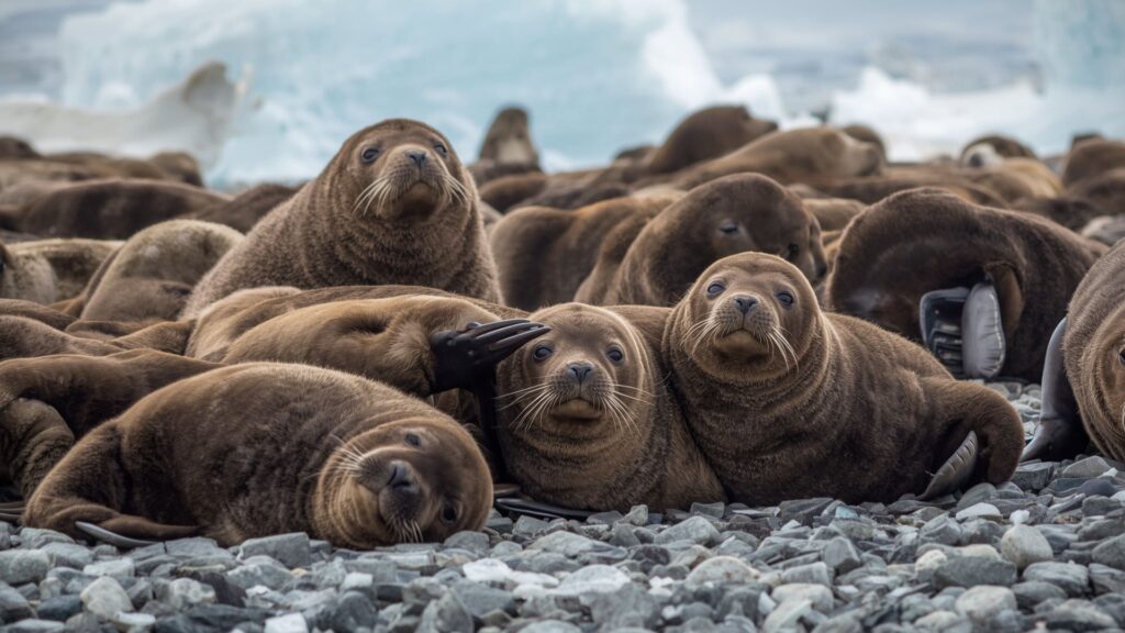 Antarctic fur seals studied by research biologist Fergus O'Gorman during 1950s expedition