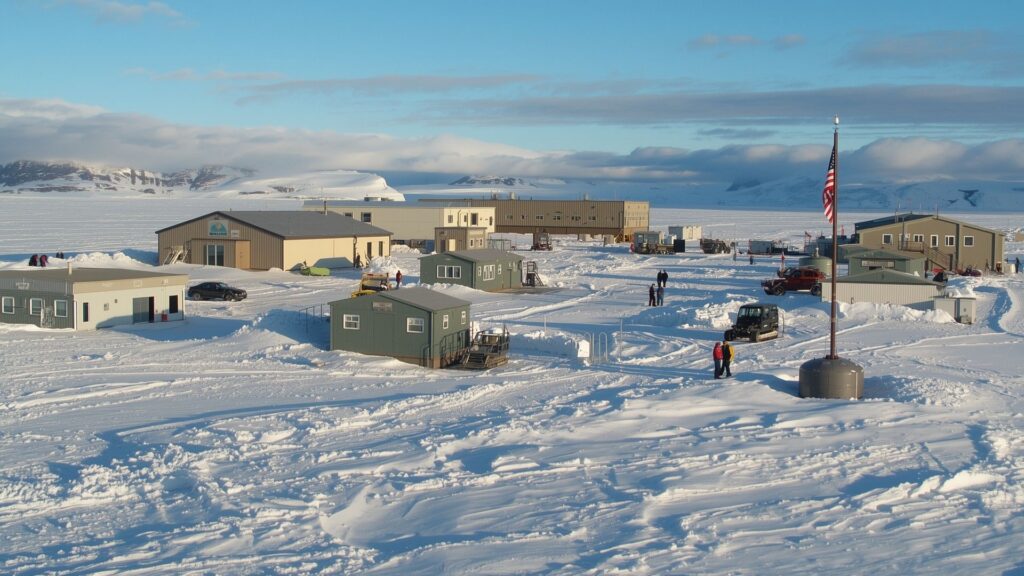 McMurdo Sound Antarctic base visited by Fergus O'Gorman in 2014 expedition
