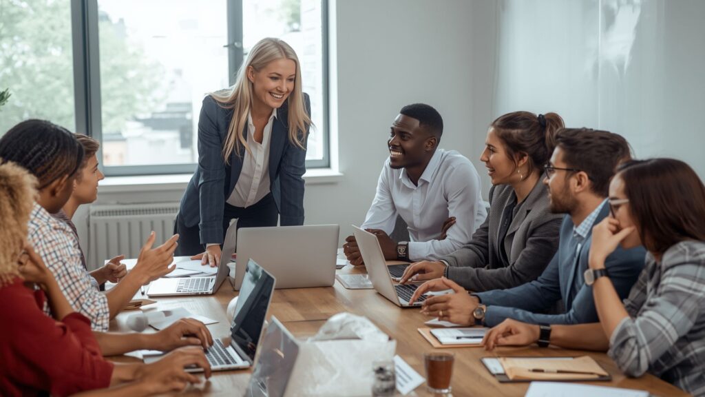 Life is important principle applied in workplace as leader recognises individual contributions during team meeting