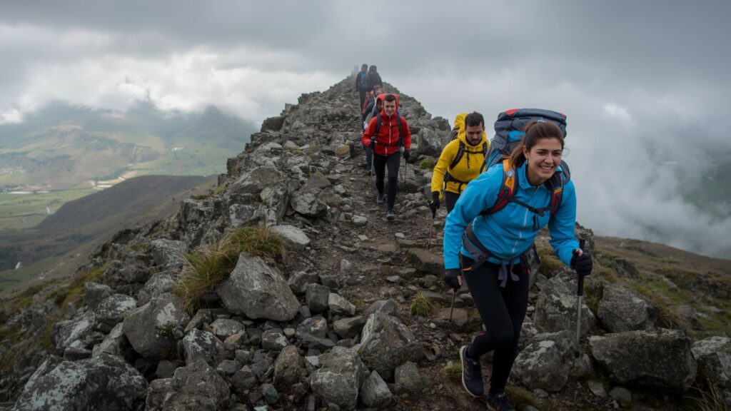 Steep elevation gain affecting hiking time on Carrauntoohil Devil's Ladder route