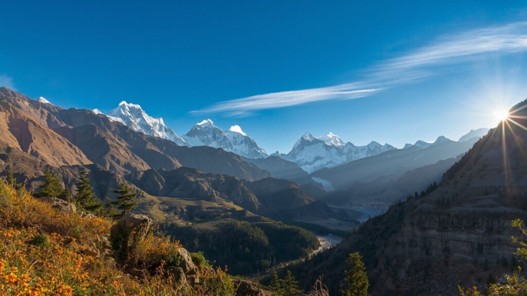 Clear mountain views during optimal trekking season to Everest Base Camp