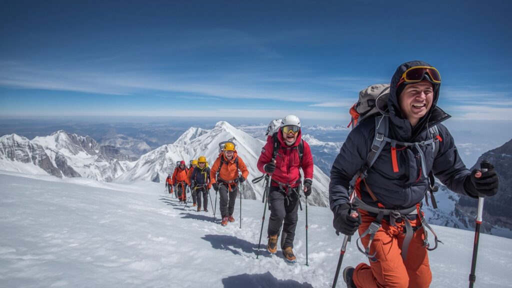 High altitude mountaineering conditions similar to Greg Butler Mount Elbrus expedition at 5100 metres
