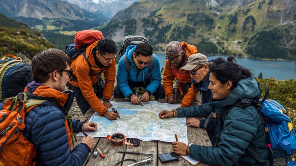 Self-leaders demonstrating proactive planning and teamwork during expedition