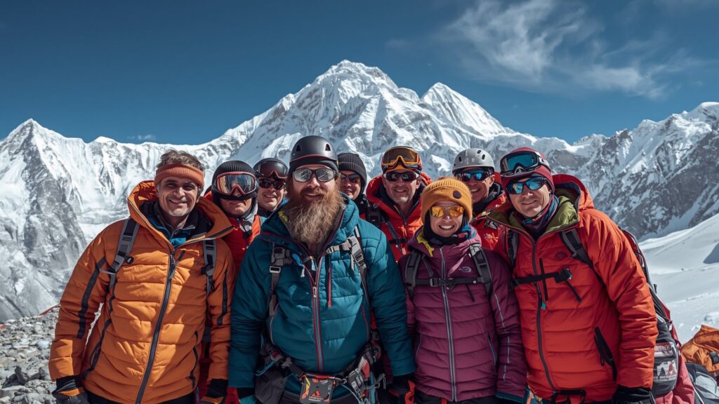 Pat Falvey and Clare O'Leary expedition team celebrating Irish mountaineering achievement