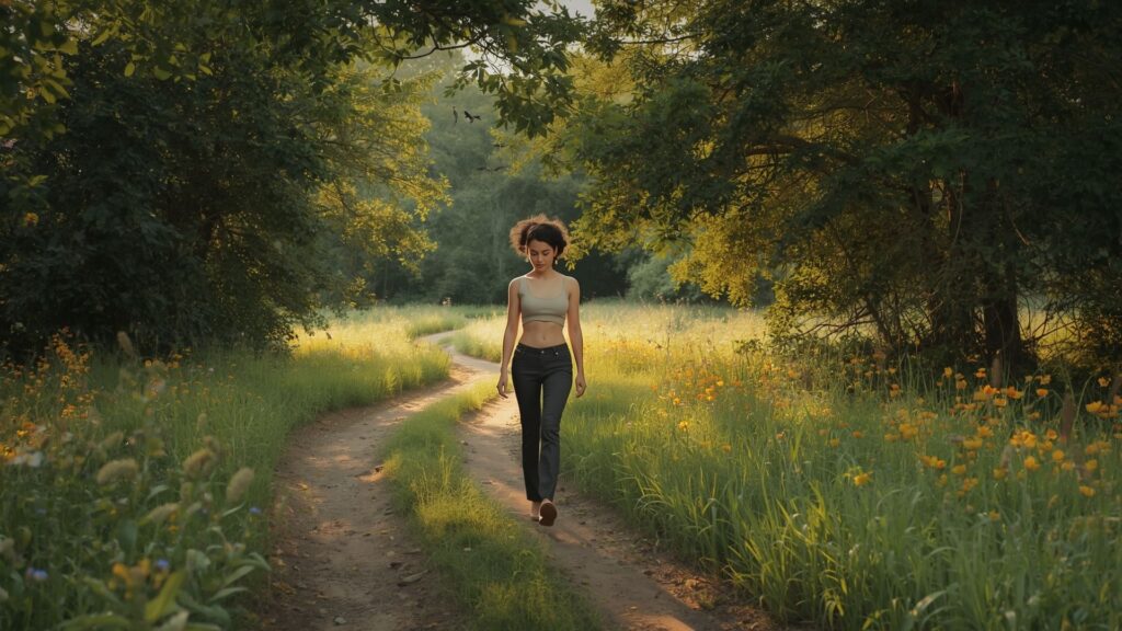 Things to do while walking include brainstorming and solving problems with mental clarity