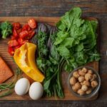 Advice about food emphasising whole unprocessed ingredients like fish vegetables and nuts for better health