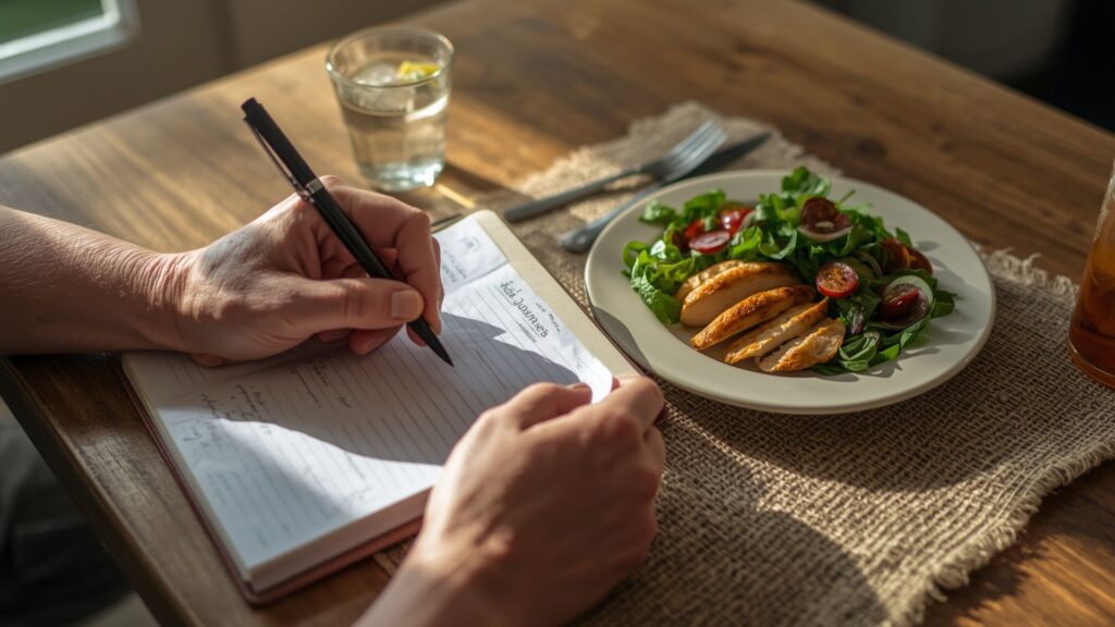 Advice about food includes practical meal planning strategies for sustainable healthy eating habits