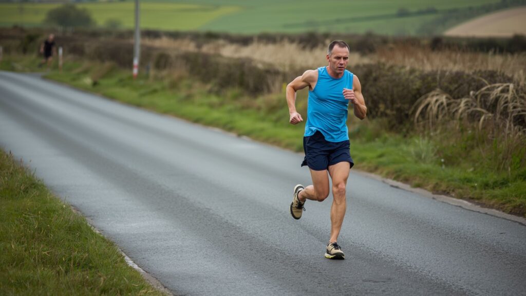 Walking to burn calories using speed intervals on Irish country road