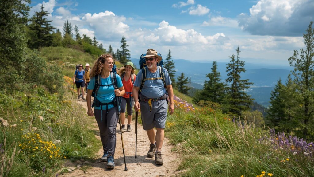 Diverse age group pursuing mountain goals demonstrates Third Attribute of Success applies at any life stage
