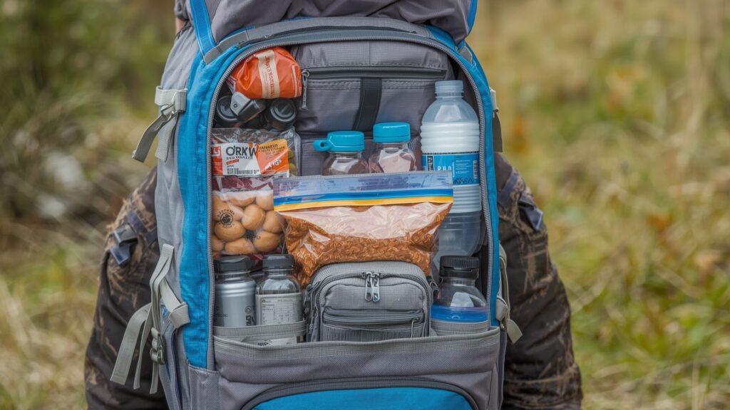 Heavy gear placement in middle section shows correct way to pack for hiking with stable weight distribution