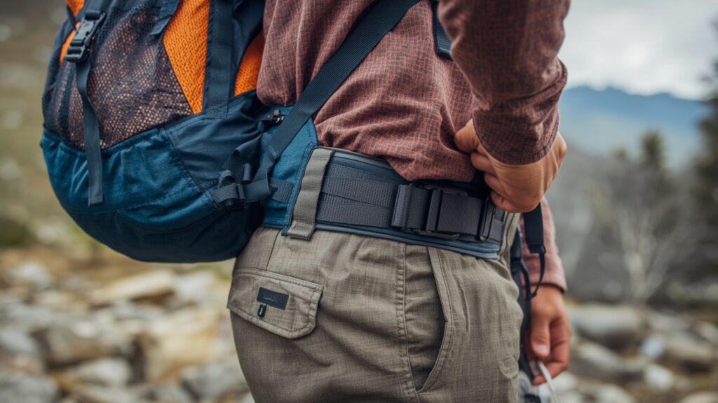 Fitting your backpack properly with hip belt positioned correctly on hip bones