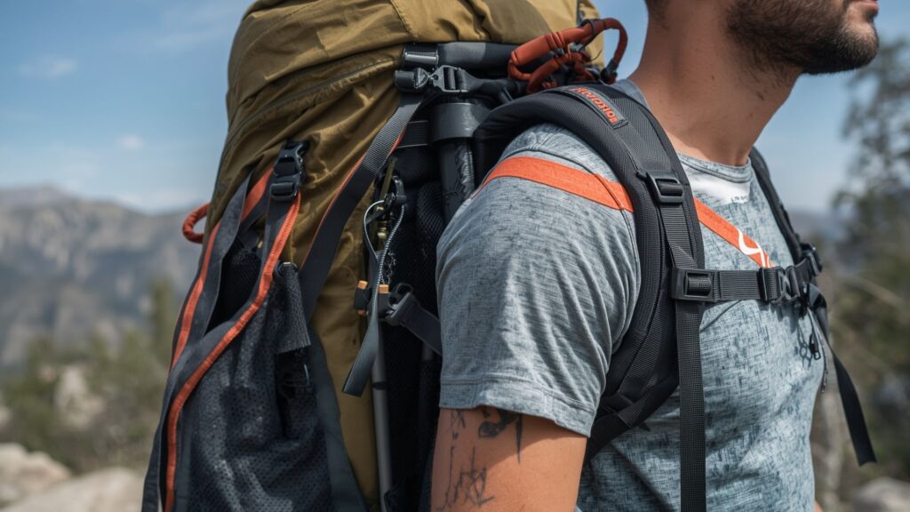 Fitting your backpack with load lifter straps at correct 45-degree angle for optimal weight distribution
