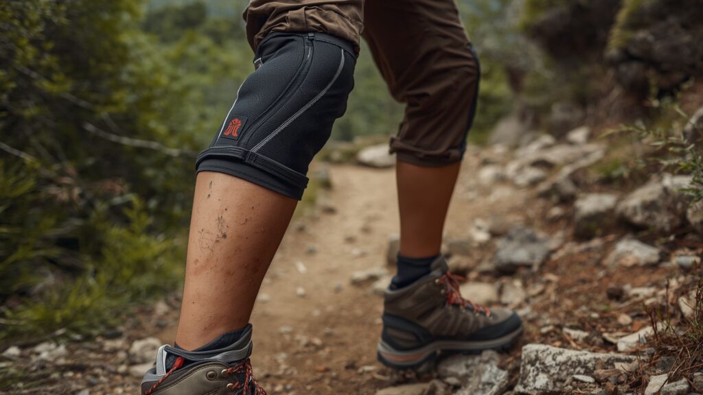 Correct downhill hiking form to reduce knee pain while hiking on steep trails