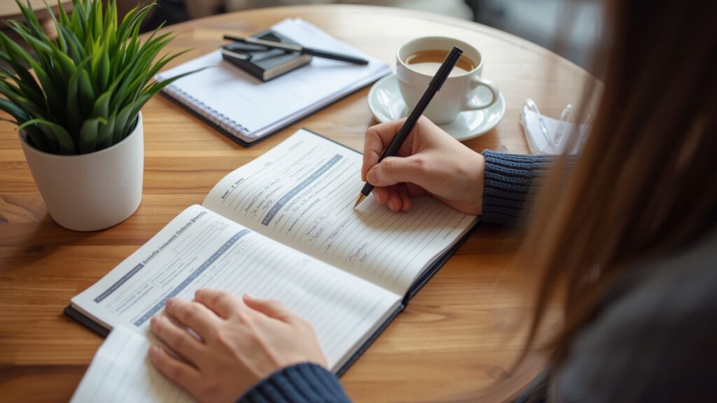 Tracking confidence-building progress in journal to boost your confidence through consistent practice