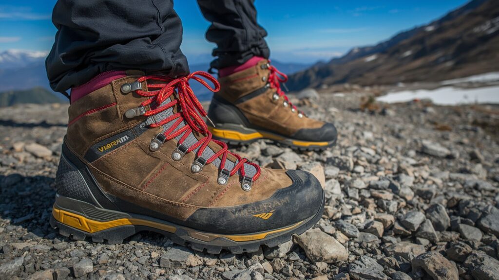 High altitude hiking boots showing proper four-season mountaineering footwear for elevation above 3,000 metres