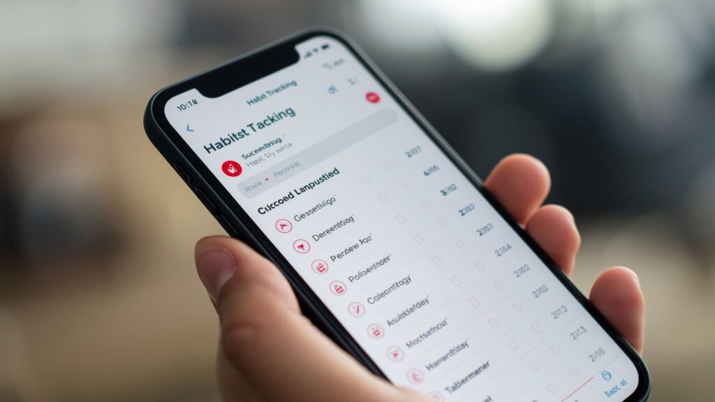 Digital tracking system showing how to form a habit through consistent accountability and progress monitoring