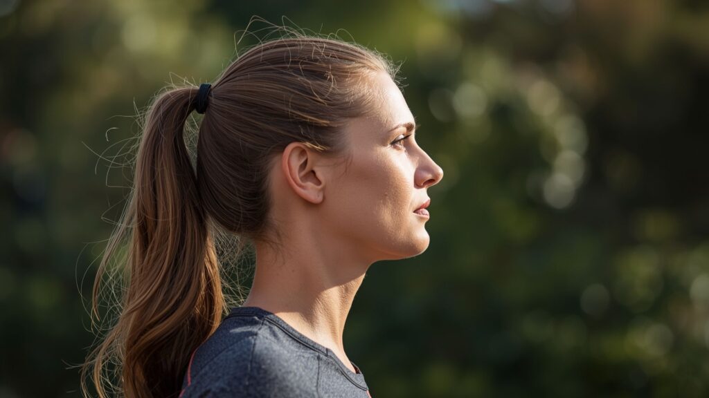 Walking properly requires correct head and neck alignment with ears over shoulders