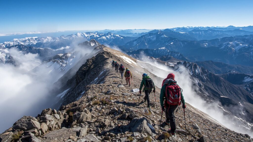 Tips & Tricks for Hiking showing proper pacing technique for altitude acclimatisation on mountain ascent