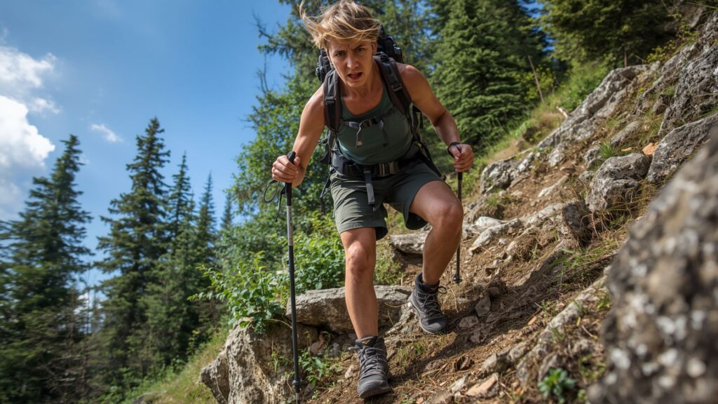 Downhill hiking tips for protecting knees and maintaining balance on steep descents