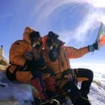 Pat Falvey and Clare O'Leary on the Summit of Everest Summit 2004