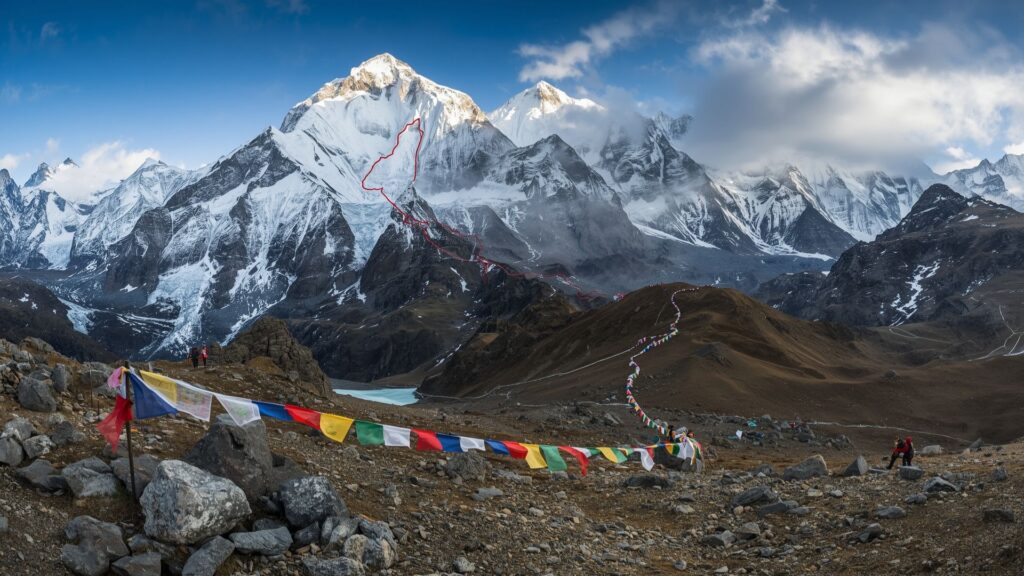 The South Col route on Mt. Everest where Pat Falvey's team completed the record Puc Fada expedition in 2004