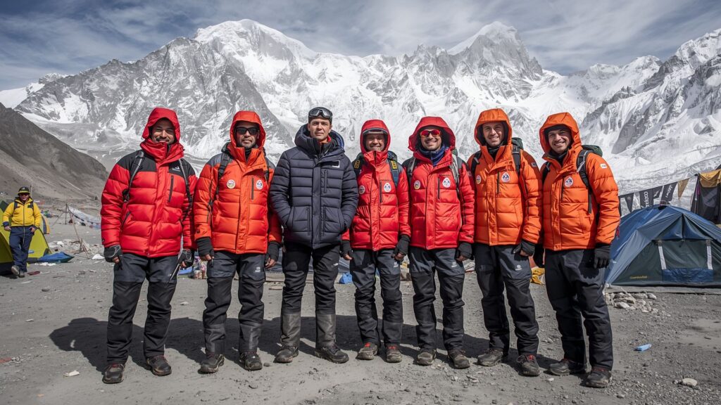 Pat Falvey expedition team that completed the Highest Puc Fada on Mount Everest with Dr Clare O'Leary in 2004