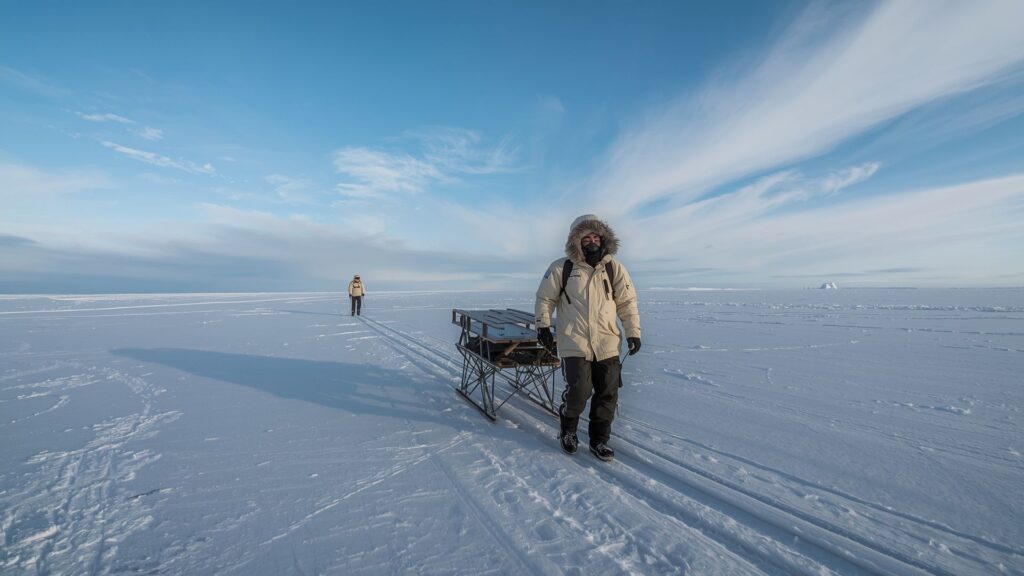 First Irish team to the South Pole member hauling 150 kilogram sledge across 1100 kilometre Antarctic route