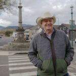 Pat Falvey retires from extreme adventuring at age 61, photographed at Killarney's Market Cross where he announced his retirement decision