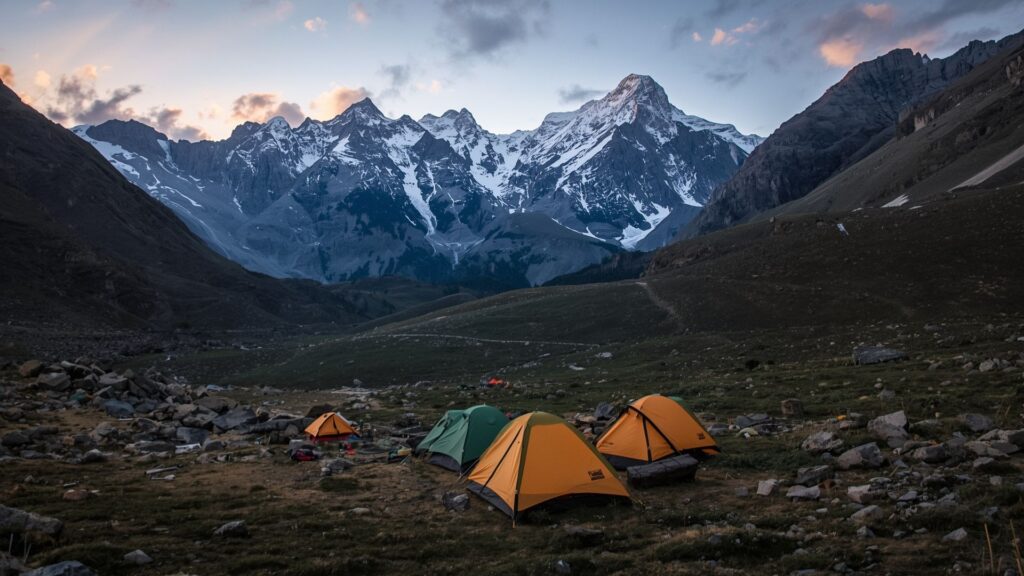 Strategic camp placement at lower elevations overnight supports altitude sickness prevention during multi-day expeditions