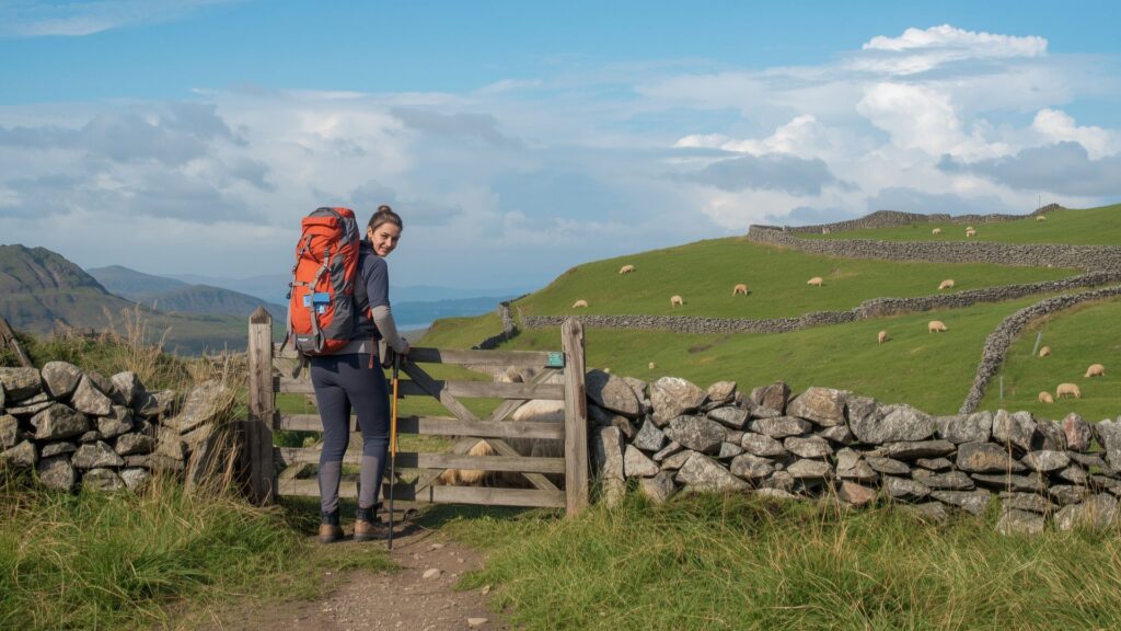 Hiking tips for Ireland Leave No Trace principles include closing gates on Irish mountain paths