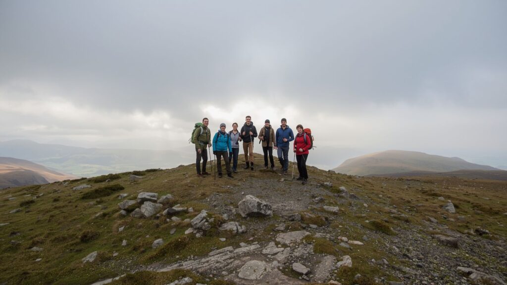 Lugnaquilla summit plateau in Wicklow, the highest of the Irish Munros outside County Kerry at 925 metres