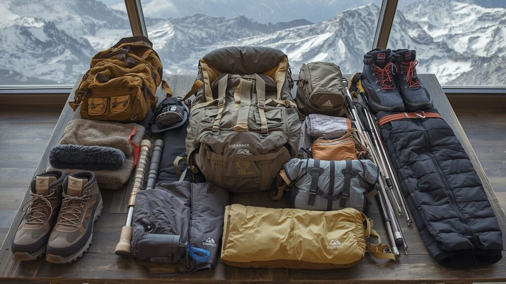 Packing tips for Everest Base Camp trek showing essential gear and equipment needed