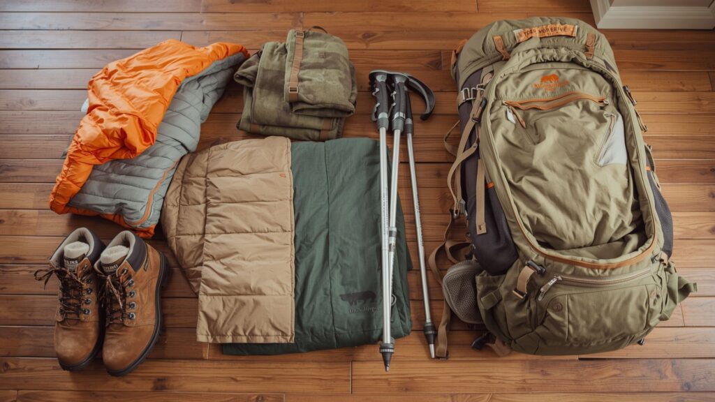 Trekker's guide to Kilimanjaro essential gear including sleeping bag, boots, poles and layered clothing system