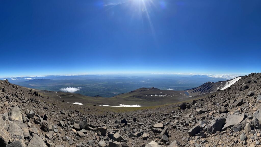 Trekker's guide to Kilimanjaro showing summit views during optimal dry season trekking conditions