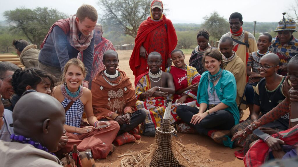 Culture of the Maasai tribe shared with visitors during authentic cultural experience on Kilimanjaro expedition