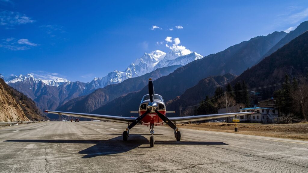 Lukla Airport where the Everest Base Camp Trek begins with flights from Kathmandu Nepal